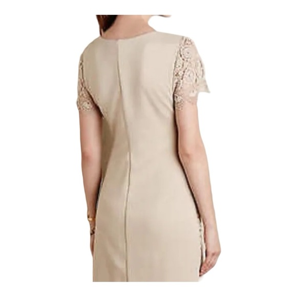 ANTHROPOLOGIE Bailey 44 NWT Vegan Leather & Lace Shift Dress Neutral Size XS - Picture 2 of 3